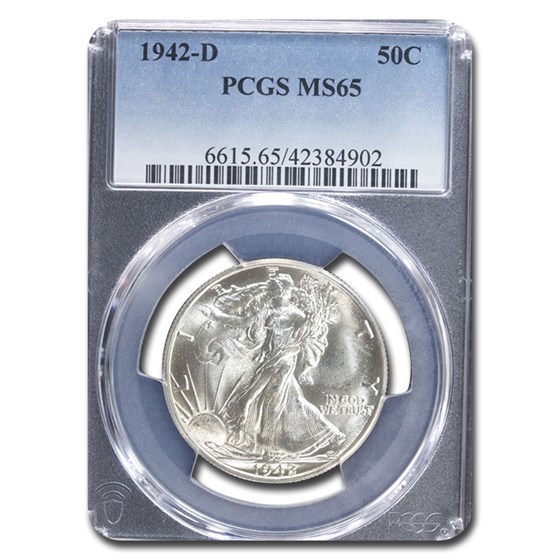 1942-D Walking Liberty Half Dollar MS-65 PCGS 1942-D Walking Liberty Half Dollar MS-65 PCGS