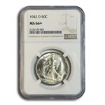 1942-D Walking Liberty Half Dollar MS-66+ NGC