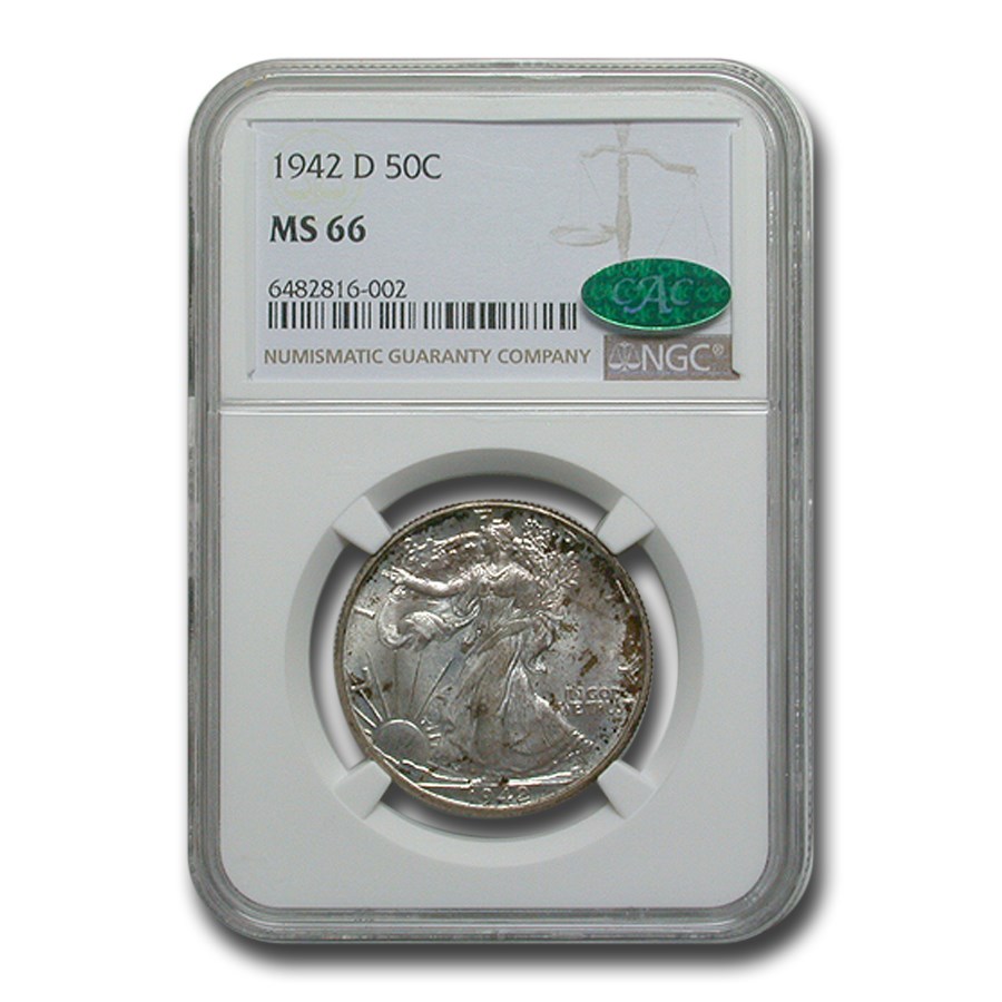 1942-D Walking Liberty Half Dollar MS-66 NGC
