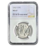 1942-D Walking Liberty Half Dollar MS-67 NGC