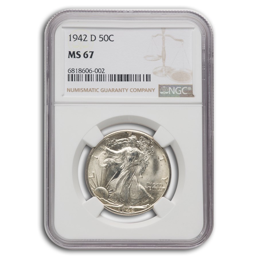 1942-D Walking Liberty Half Dollar MS-67 NGC