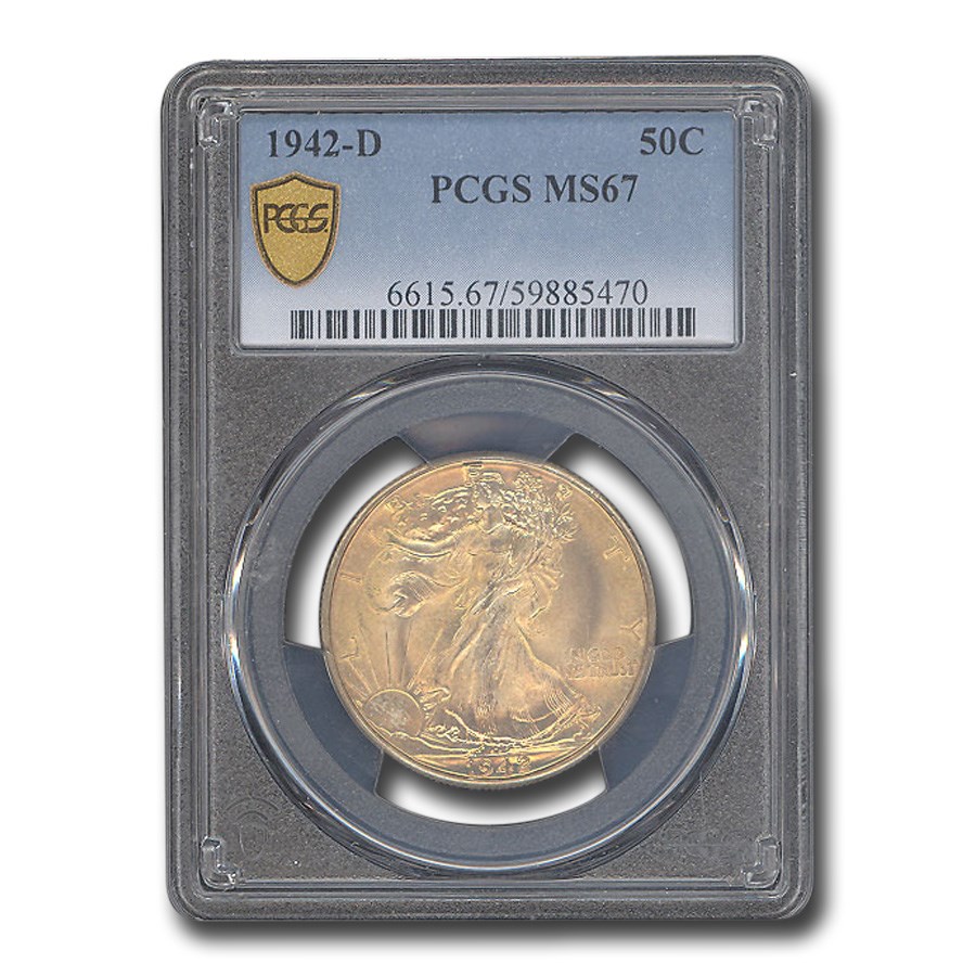 1942-D Walking Liberty Half Dollar MS-67 PCGS