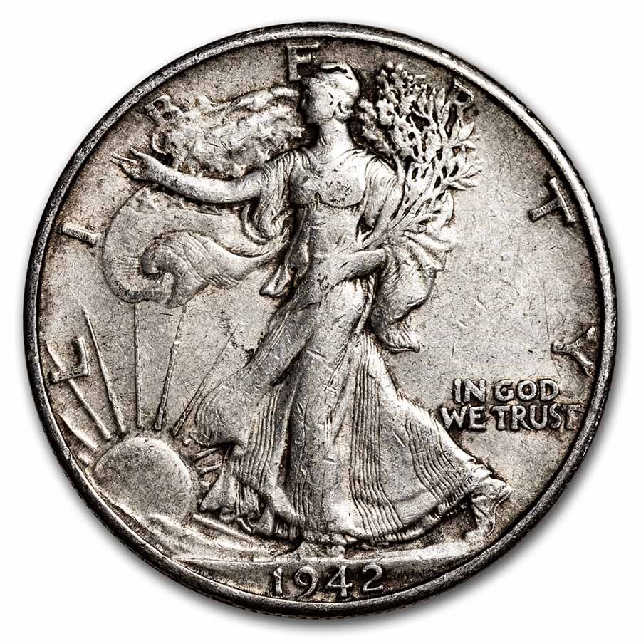 1942-D Walking Liberty Half Dollar XF