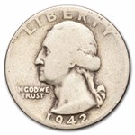 1942-D Washington Quarter 40-Coin Roll Avg Circ