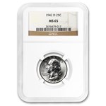 1942-D Washington Quarter MS-65 NGC