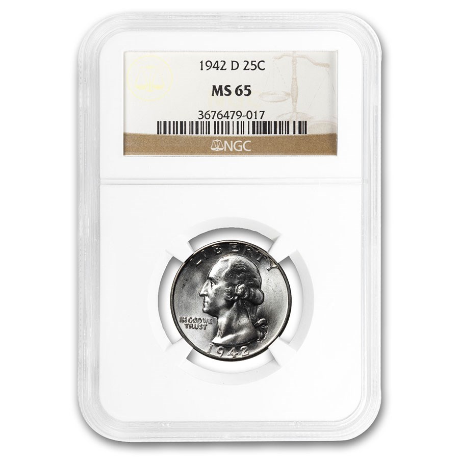 1942-D Washington Quarter MS-65 NGC