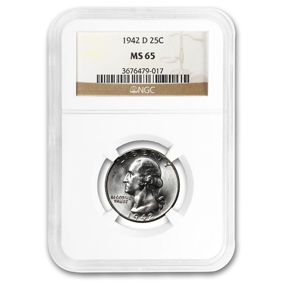 1942-D Washington Quarter MS-65 NGC 1942-D Washington Quarter MS-65 NGC