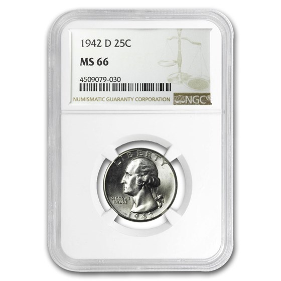 1942-D Washington Quarter MS-66 NGC 1942-D Washington Quarter MS-66 NGC