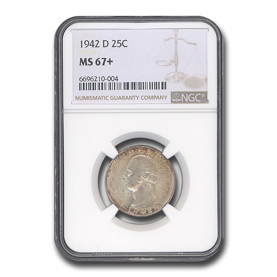 1942-D Washington Quarter MS-67+ NGC 1942-D Washington Quarter MS-67+ NGC