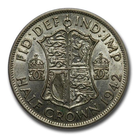 1942 Great Britain Silver Half Crown George VI AU 1942 Great Britain Silver Half Crown George VI AU