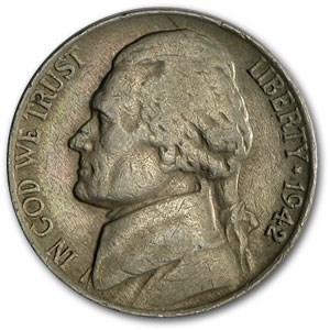 1942 Jefferson Nickel Avg Circ 1942 Jefferson Nickel Avg Circ