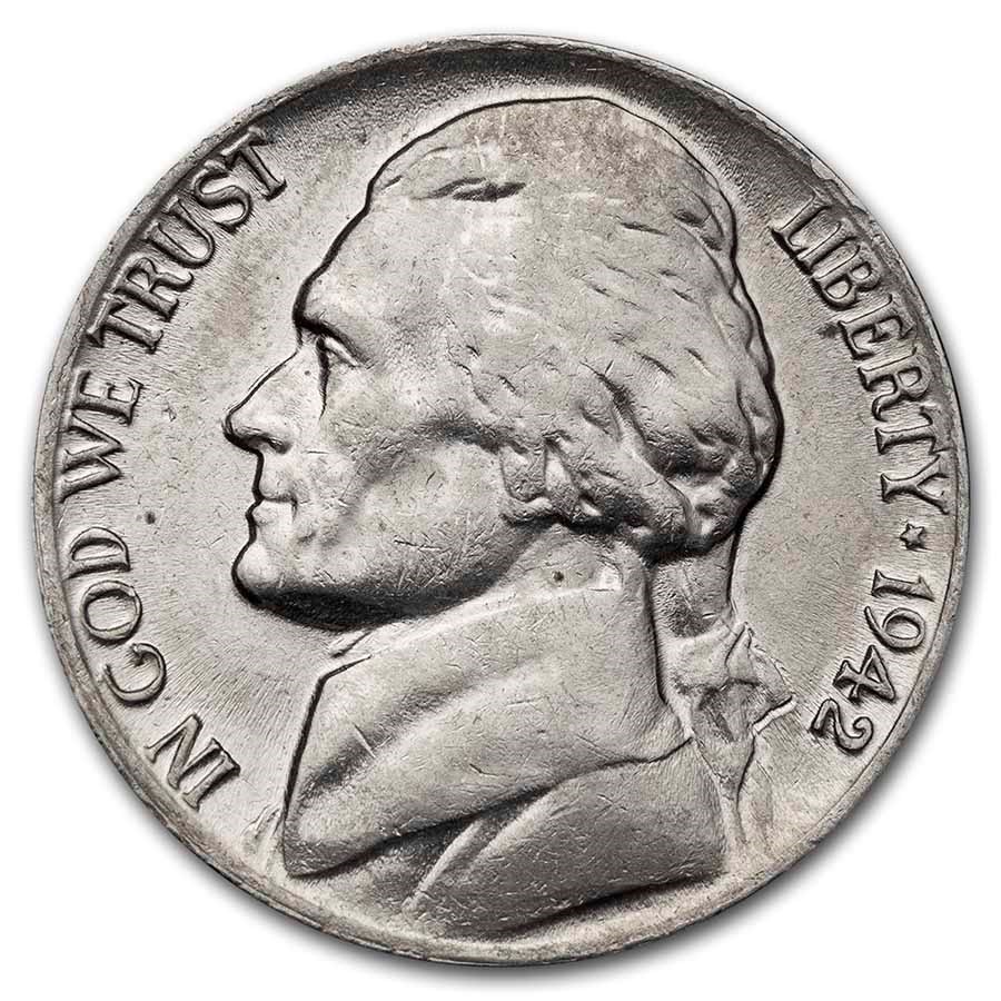 1942 Jefferson Nickel Choice AU