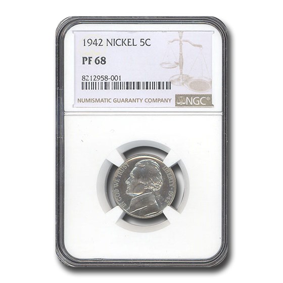 1942 Jefferson Nickel PF-68 NGC (Type-I)