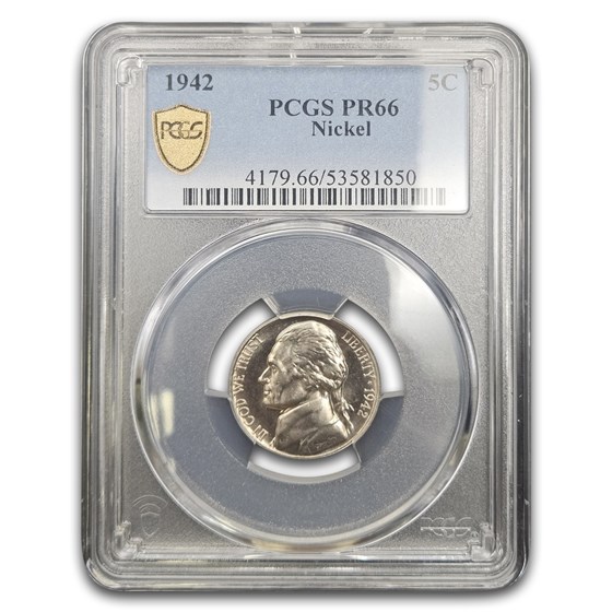 1942 Jefferson Nickel PR-66 PCGS (Type 1)