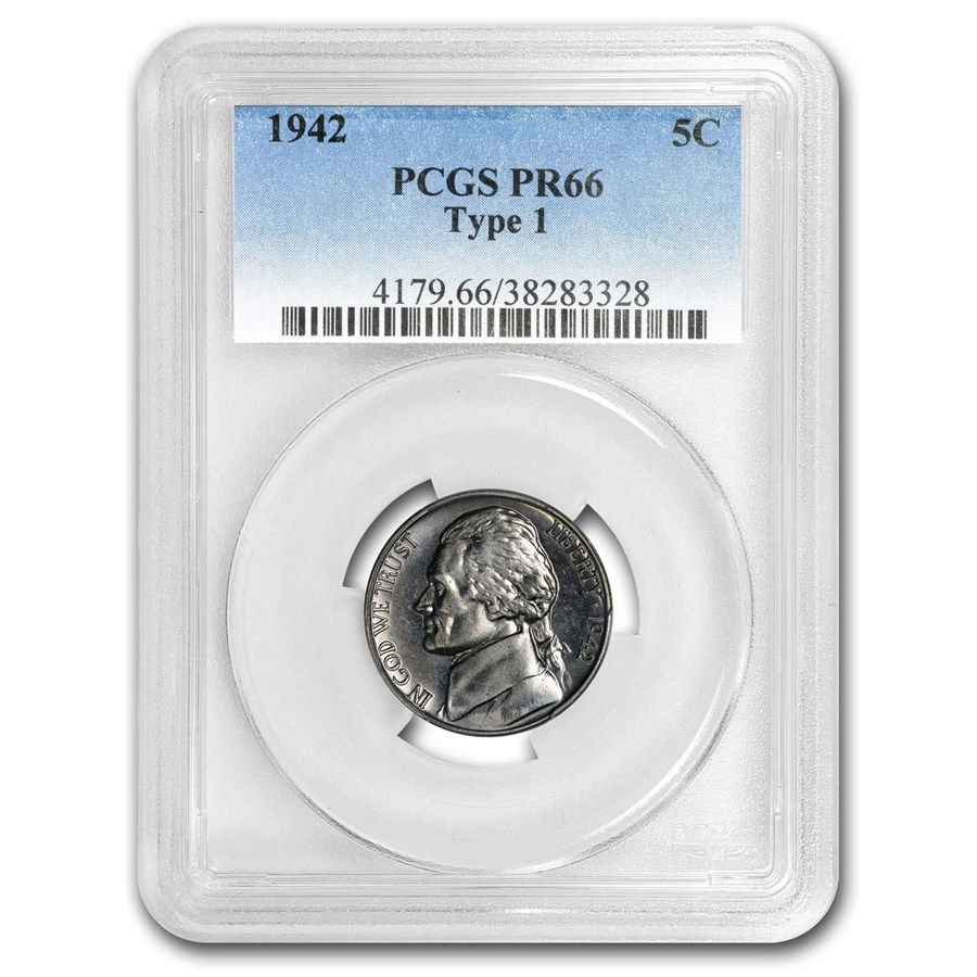 1942 Jefferson Nickel PR-66 PCGS (Type 1)