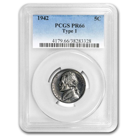 1942 Jefferson Nickel PR-66 PCGS (Type 1) 1942 Jefferson Nickel PR-66 PCGS (Type 1)