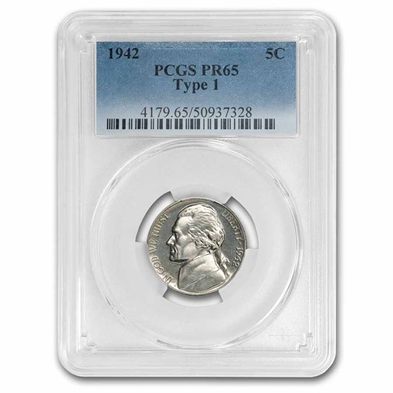 1942 Jefferson Nickel Type-I PR-65 PCGS