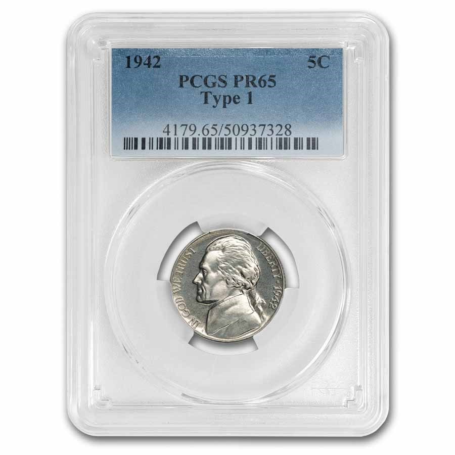1942 Jefferson Nickel Type-I PR-65 PCGS