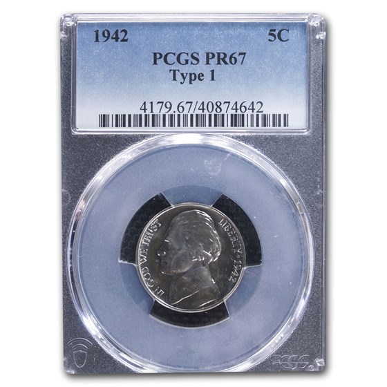 1942 Jefferson Nickel Type-I PR-67 PCGS 1942 Jefferson Nickel Type-I PR-67 PCGS