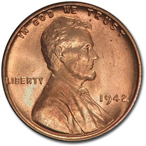 1942 Lincoln Cent BU (Red) 1942 Lincoln Cent BU (Red)