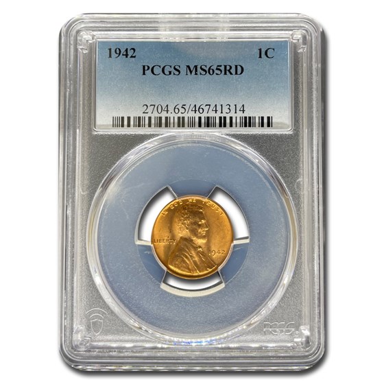 1942 Lincoln Cent MS-65 PCGS (Red)