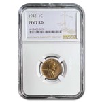 1942 Lincoln Cent PF-67 NGC (Red)