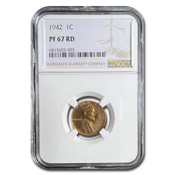 1942 Lincoln Cent PF-67 NGC (Red) 1942 Lincoln Cent PF-67 NGC (Red)