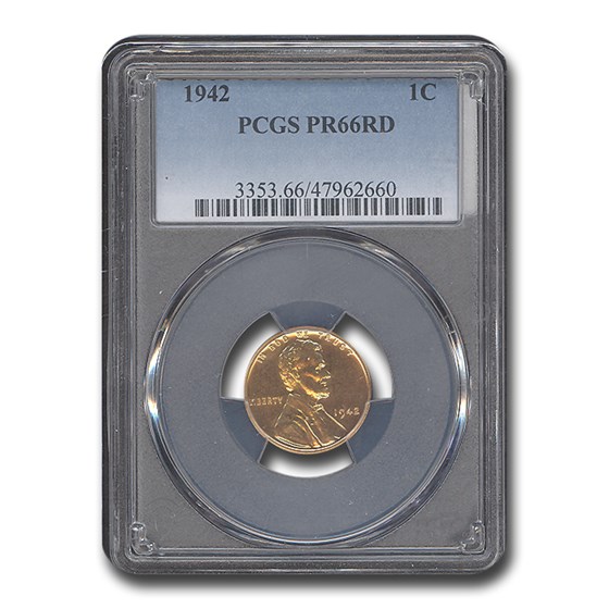 1942 Lincoln Cent PR-66 PCGS (Red) 1942 Lincoln Cent PR-66 PCGS (Red)