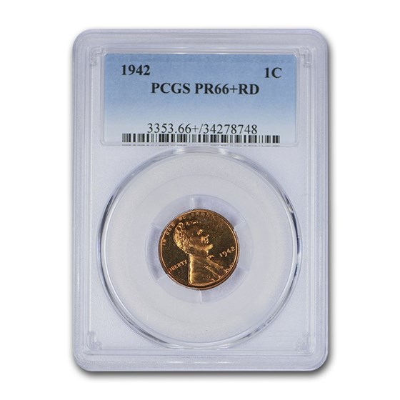 1942 Lincoln Cent PR-66+ PCGS (Red) 1942 Lincoln Cent PR-66+ PCGS (Red)