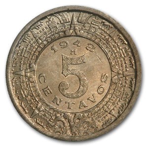 1942-M Mexico 5 Centavos BU KM#423 1942-M Mexico 5 Centavos BU KM#423