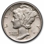 1942 Mercury Dime 50-Coin Roll Avg Circ
