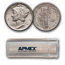 1942 Mercury Dime 50-Coin Roll Avg Circ