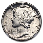 1942 Mercury Dime MS-65 NGC (FB)
