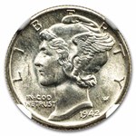 1942 Mercury Dime MS-66 NGC (FB)