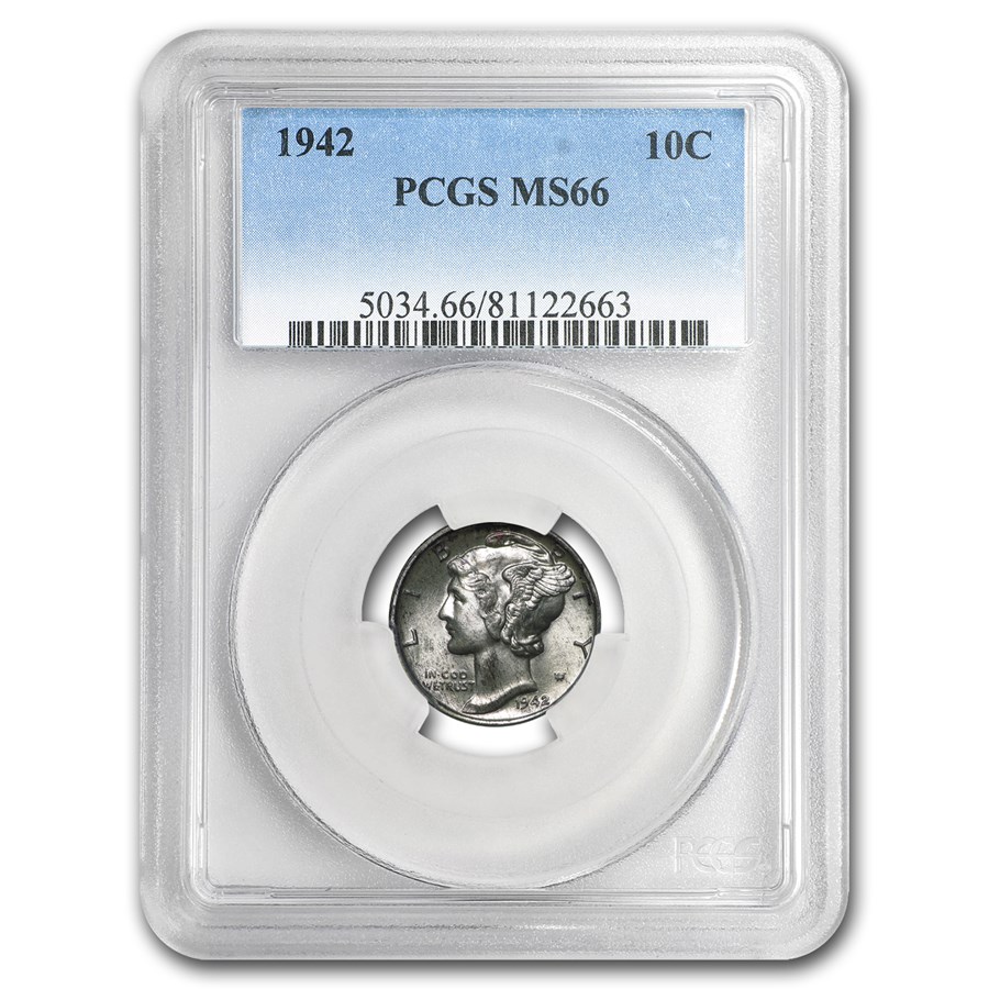1942 Mercury Dime MS-66 PCGS