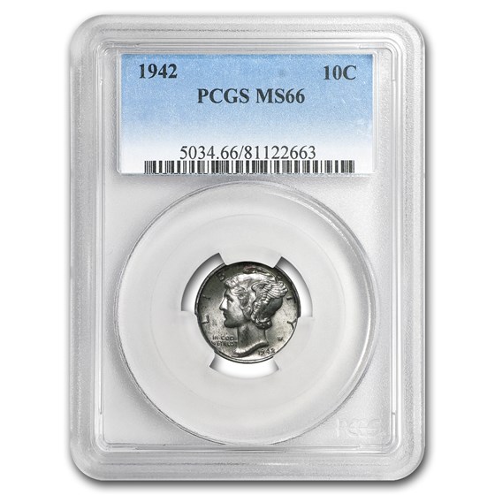 1942 Mercury Dime MS-66 PCGS 1942 Mercury Dime MS-66 PCGS
