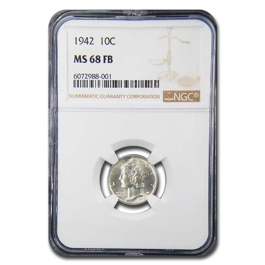 1942 Mercury Dime MS-68 NGC (FB)