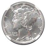 1942 Mercury Dime PF-66 NGC