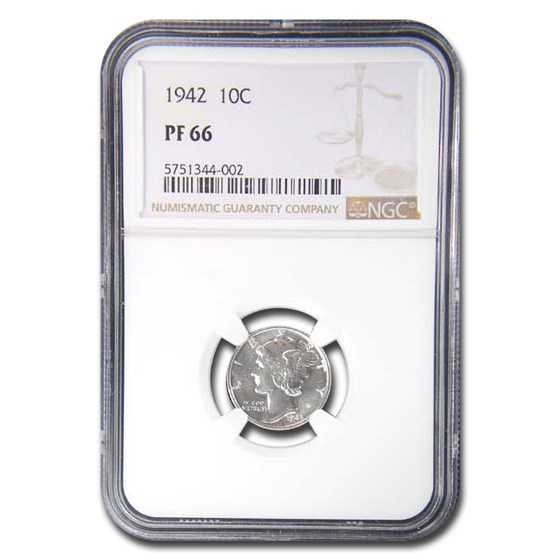 1942 Mercury Dime PF-66 NGC 1942 Mercury Dime PF-66 NGC
