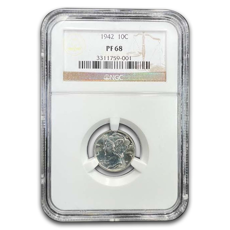 1942 Mercury Dime PF-68 NGC