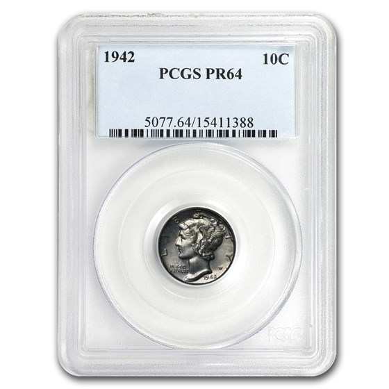 1942 Mercury Dime PR-64 PCGS 1942 Mercury Dime PR-64 PCGS