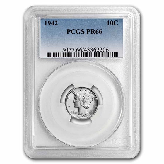 1942 Mercury Dime PR-66 PCGS 1942 Mercury Dime PR-66 PCGS