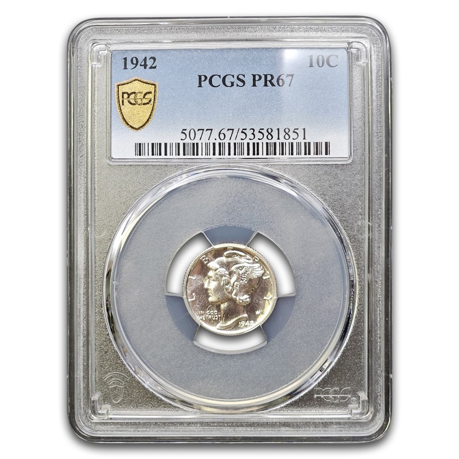 1942 Mercury Dime PR-67 PCGS