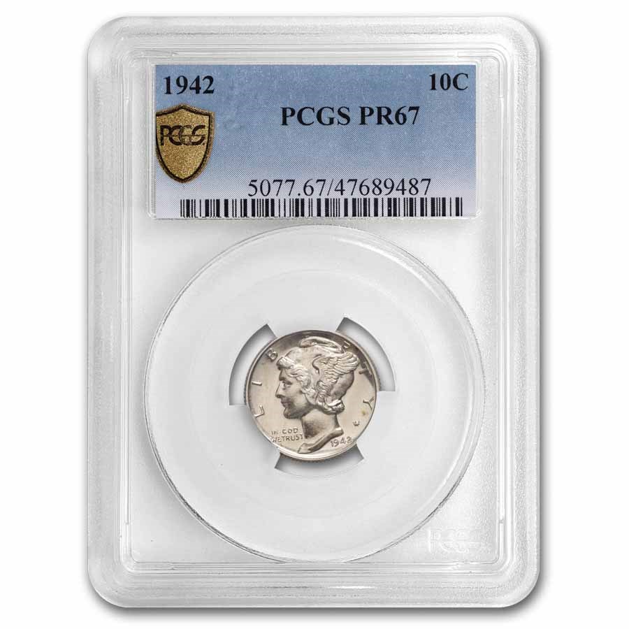 1942 Mercury Dime PR-67 PCGS