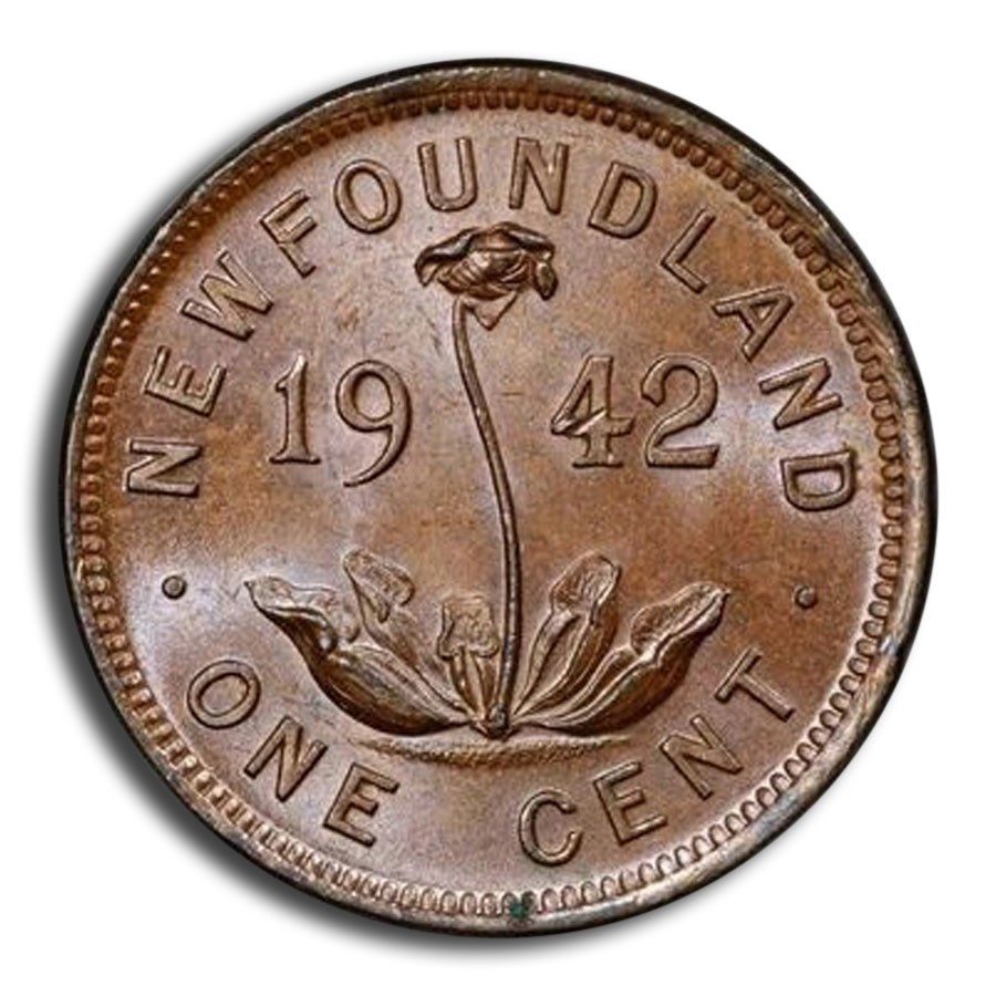 1942 Newfoundland Cent George VI MS-64 PCGS (Brown)