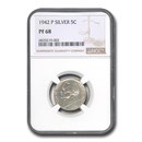 1942-P Silver Jefferson Nickel PF-68 NGC