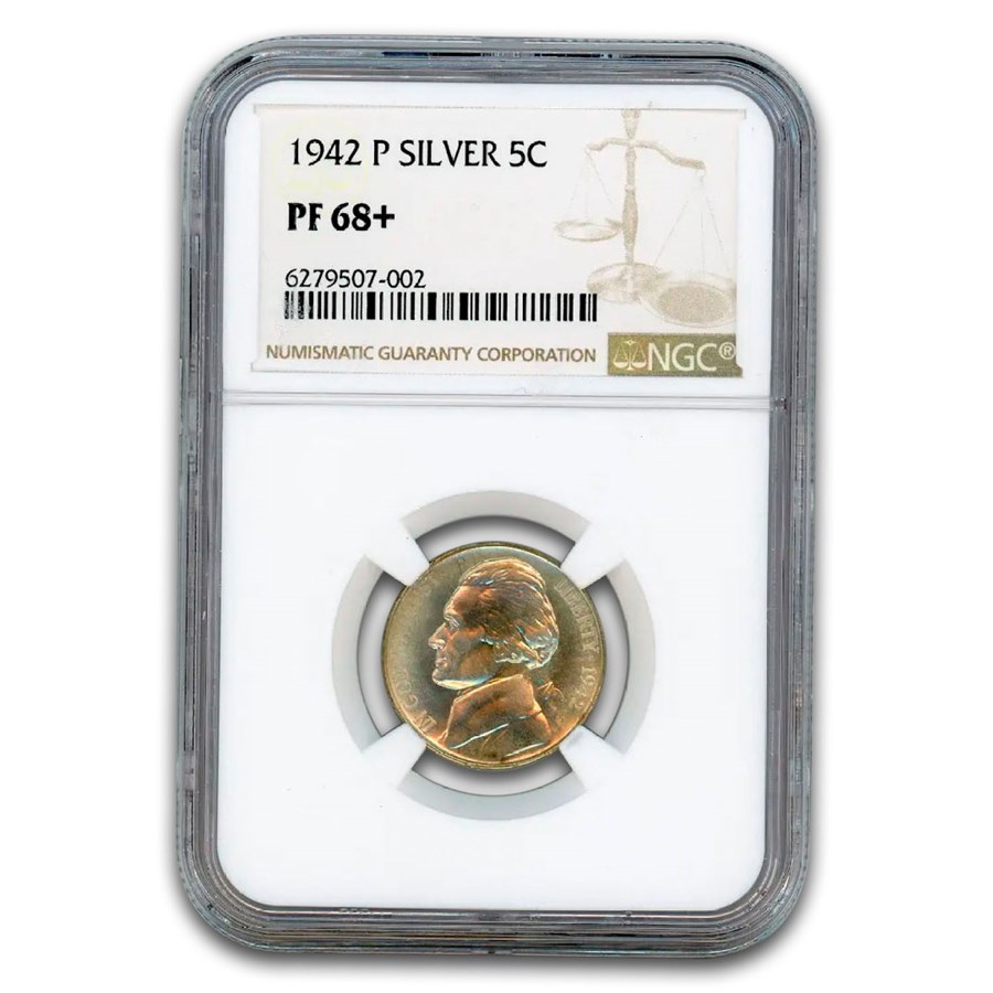 1942-P Silver Jefferson Nickel PF-68+ NGC