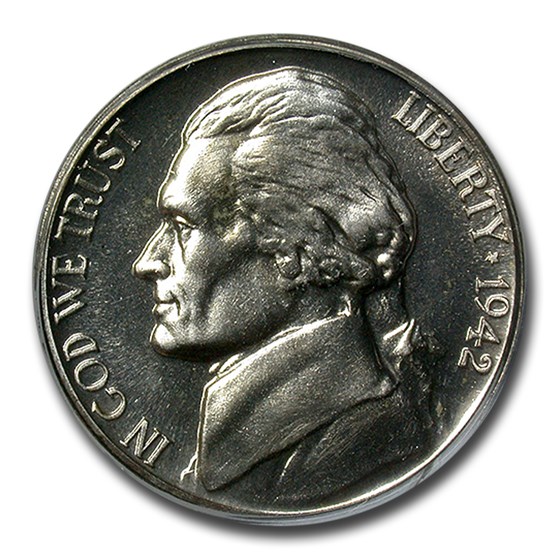 1942-P Silver Jefferson Nickel Type-II PR-67 PCGS 1942-P Silver Jefferson Nickel Type-II PR-67 PCGS