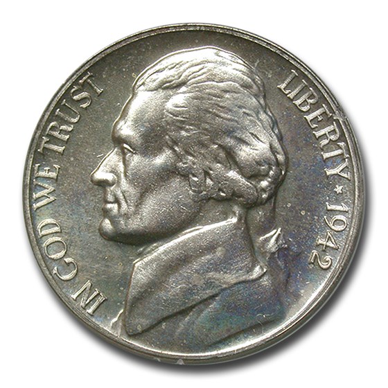 1942-P Silver Jefferson Nickel Type-II Proof-64 PCGS 1942-P Silver Jefferson Nickel Type-II Proof-64 PCGS