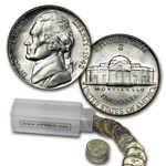 1942-S 35% Silver Wartime Jefferson Nickel Roll BU